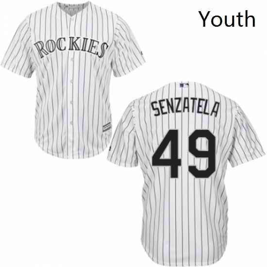 Youth Majestic Colorado Rockies 49 Antonio Senzatela Replica White Home Cool Base MLB Jersey